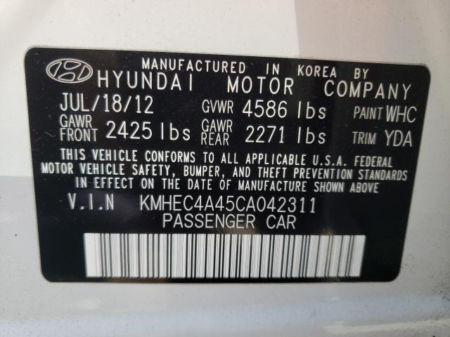 Photo 9 VIN: KMHEC4A45CA042311 - HYUNDAI SONATA HYB 