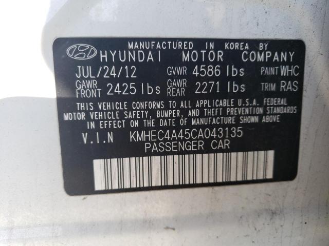 Photo 11 VIN: KMHEC4A45CA043135 - HYUNDAI SONATA HYB 