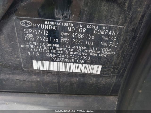 Photo 8 VIN: KMHEC4A45CA047993 - HYUNDAI SONATA HYBRID 