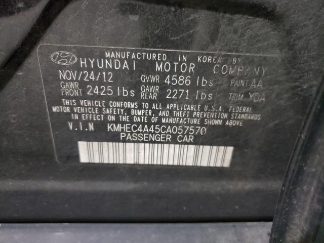 Photo 9 VIN: KMHEC4A45CA057570 - HYUNDAI SONATA HYB 