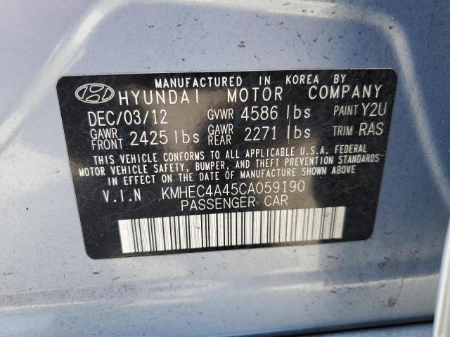 Photo 12 VIN: KMHEC4A45CA059190 - HYUNDAI SONATA 