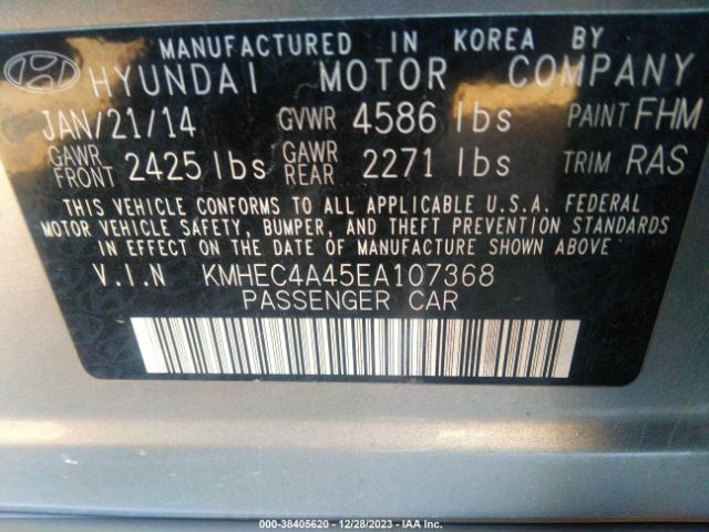 Photo 8 VIN: KMHEC4A45EA107368 - HYUNDAI SONATA HYBRID 