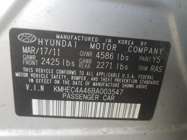 Photo 9 VIN: KMHEC4A46BA003547 - HYUNDAI SONATA HYB 