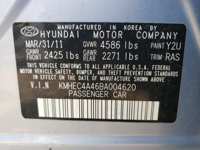 Photo 9 VIN: KMHEC4A46BA004620 - HYUNDAI SONATA HYB 