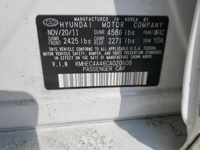 Photo 11 VIN: KMHEC4A46CA020608 - HYUNDAI SONATA HYB 