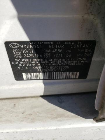 Photo 11 VIN: KMHEC4A46CA022536 - HYUNDAI SONATA HYB 