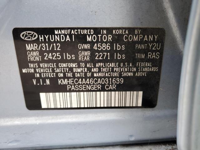 Photo 11 VIN: KMHEC4A46CA031639 - HYUNDAI SONATA HYB 