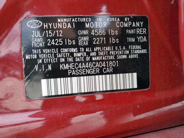 Photo 12 VIN: KMHEC4A46CA041801 - HYUNDAI SONATA HYB 