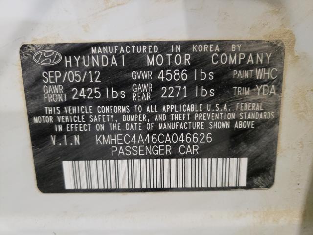 Photo 9 VIN: KMHEC4A46CA046626 - HYUNDAI SONATA HYB 