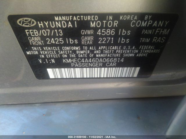 Photo 8 VIN: KMHEC4A46DA066814 - HYUNDAI SONATA 