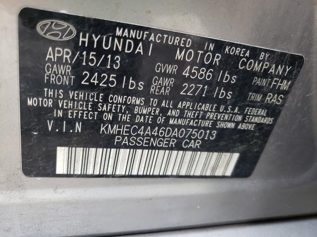 Photo 9 VIN: KMHEC4A46DA075013 - HYUNDAI SONATA HYB 