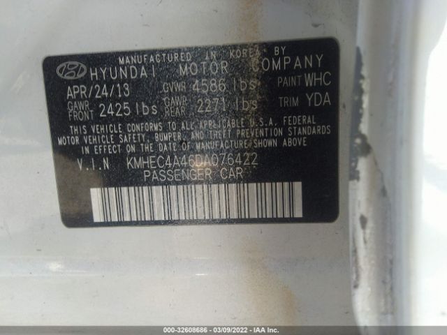 Photo 8 VIN: KMHEC4A46DA076422 - HYUNDAI SONATA HYBRID 