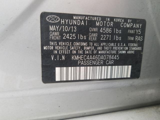 Photo 9 VIN: KMHEC4A46DA078445 - HYUNDAI SONATA HYB 