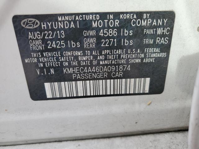 Photo 12 VIN: KMHEC4A46DA091874 - HYUNDAI SONATA 