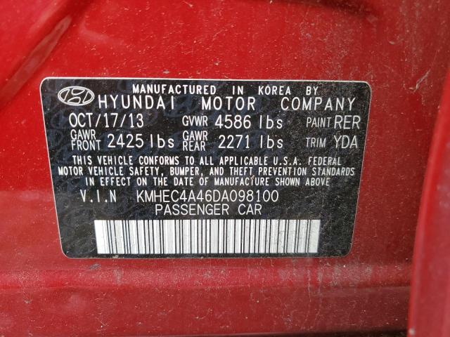 Photo 11 VIN: KMHEC4A46DA098100 - HYUNDAI SONATA 