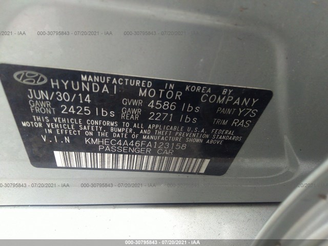 Photo 8 VIN: KMHEC4A46FA123158 - HYUNDAI SONATA HYBRID 