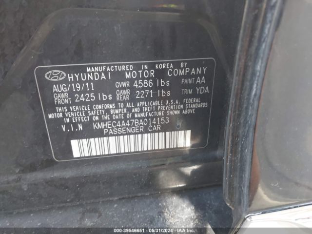 Photo 8 VIN: KMHEC4A47BA014153 - HYUNDAI SONATA 