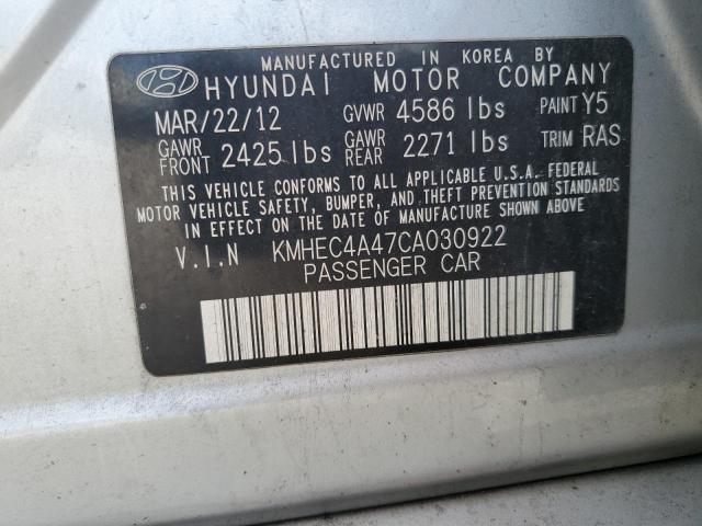 Photo 11 VIN: KMHEC4A47CA030922 - HYUNDAI SONATA HYB 