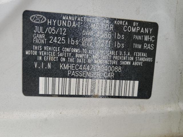 Photo 11 VIN: KMHEC4A47CA040088 - HYUNDAI SONATA 