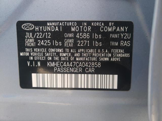 Photo 10 VIN: KMHEC4A47CA042858 - HYUNDAI SONATA 