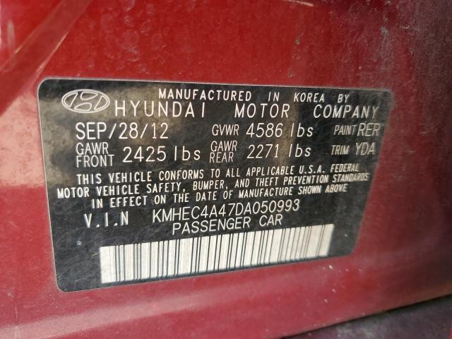 Photo 11 VIN: KMHEC4A47DA050993 - HYUNDAI SONATA HYB 