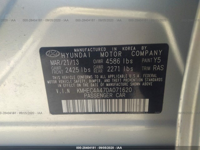 Photo 8 VIN: KMHEC4A47DA071620 - HYUNDAI SONATA HYBRID 