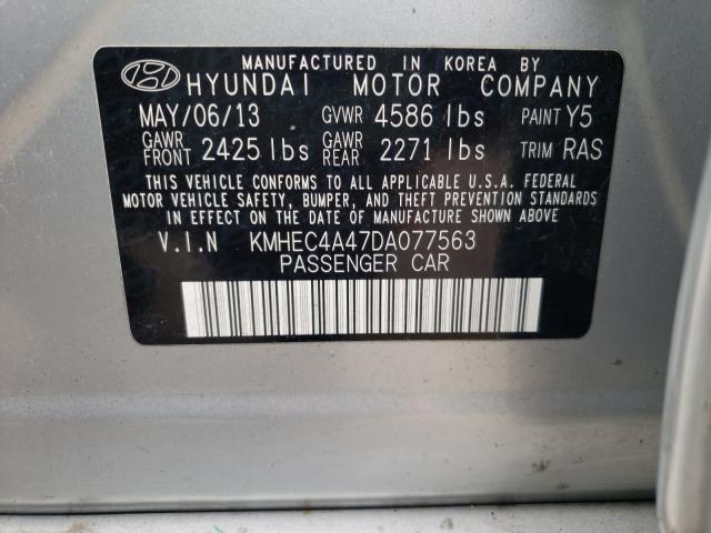 Photo 9 VIN: KMHEC4A47DA077563 - HYUNDAI SONATA HYB 