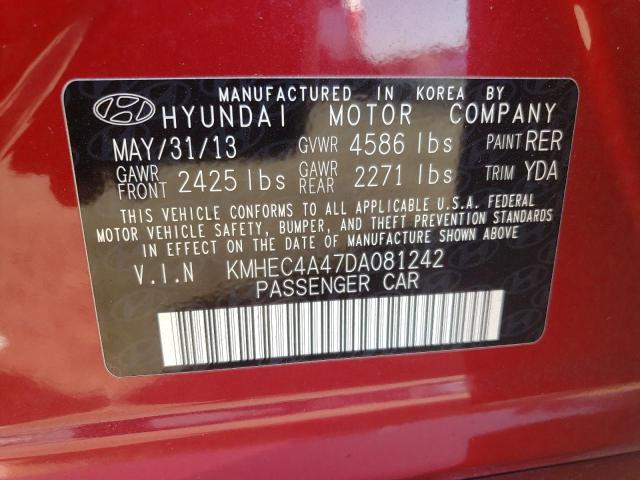 Photo 11 VIN: KMHEC4A47DA081242 - HYUNDAI SONATA HYB 