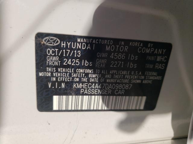 Photo 9 VIN: KMHEC4A47DA098087 - HYUNDAI SONATA HYB 