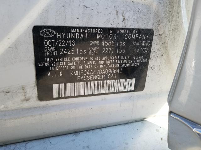 Photo 9 VIN: KMHEC4A47DA098641 - HYUNDAI SONATA 