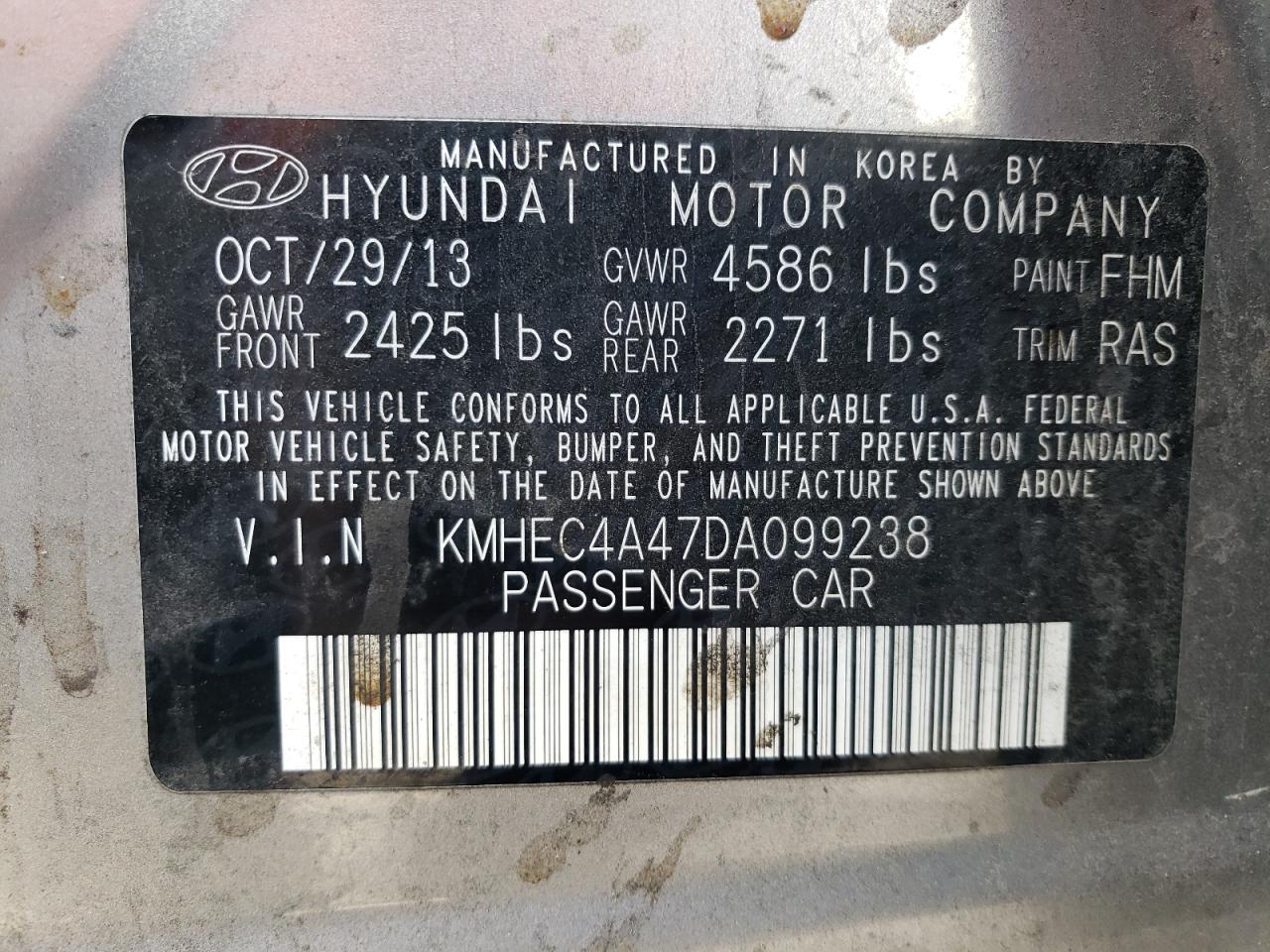 Photo 23 VIN: KMHEC4A47DA099238 - HYUNDAI SONATA HYB 