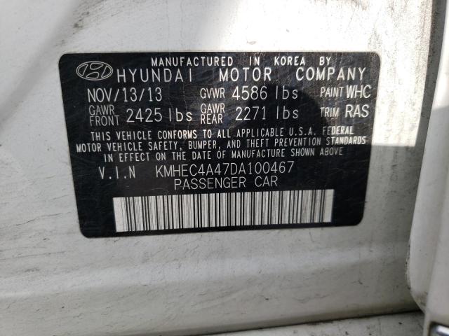 Photo 9 VIN: KMHEC4A47DA100467 - HYUNDAI SONATA HYB 