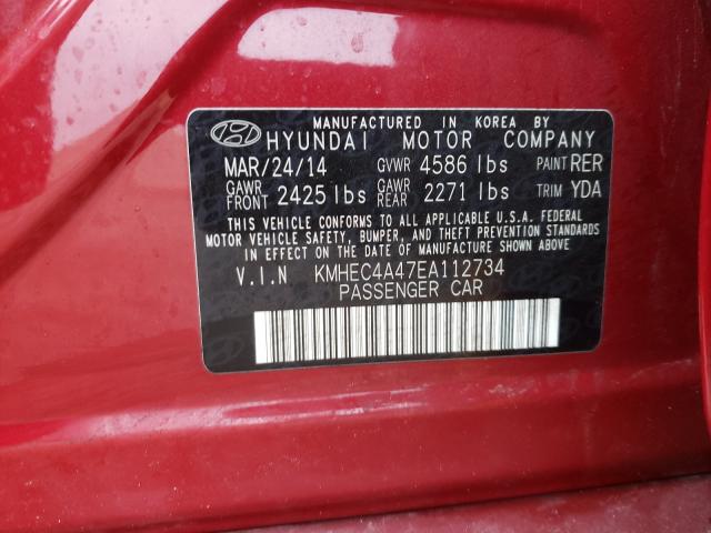 Photo 9 VIN: KMHEC4A47EA112734 - HYUNDAI SONATA HYB 