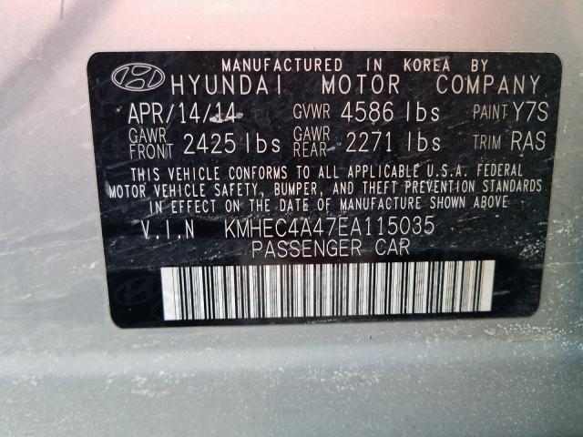 Photo 9 VIN: KMHEC4A47EA115035 - HYUNDAI SONATA 