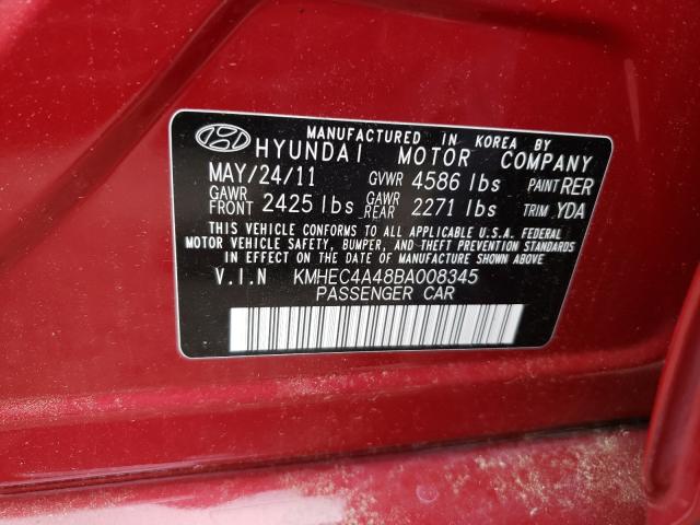 Photo 9 VIN: KMHEC4A48BA008345 - HYUNDAI SONATA HYB 