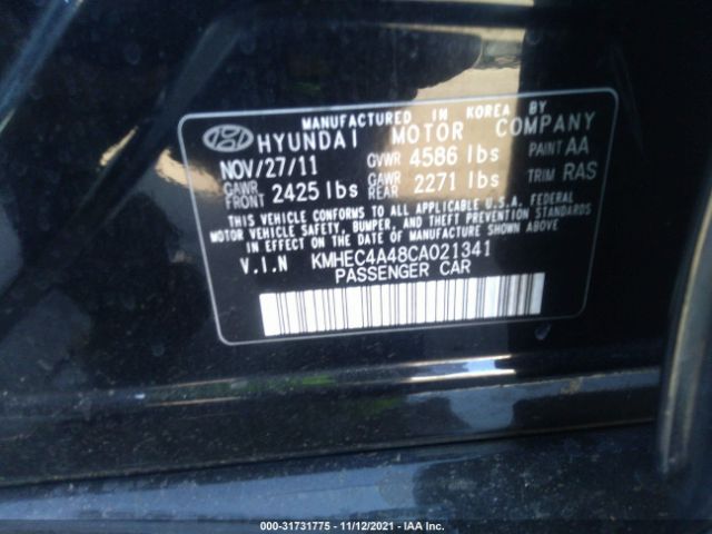 Photo 8 VIN: KMHEC4A48CA021341 - HYUNDAI SONATA 