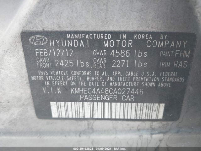 Photo 8 VIN: KMHEC4A48CA027446 - HYUNDAI SONATA HYBRID 