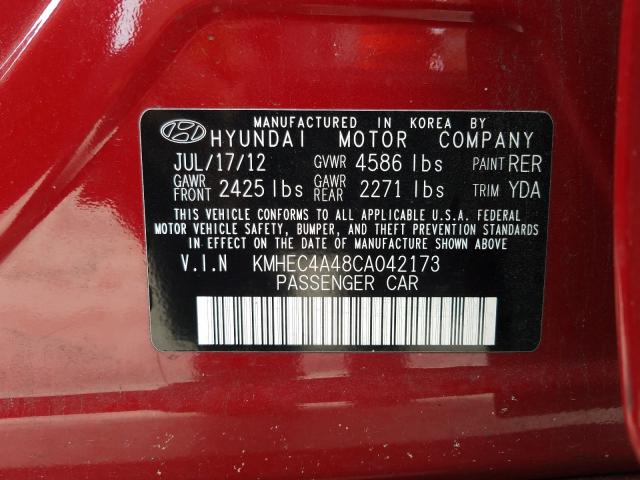 Photo 9 VIN: KMHEC4A48CA042173 - HYUNDAI SONATA HYB 