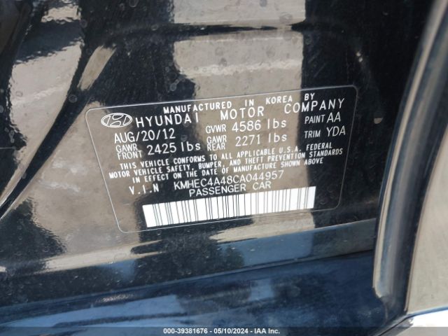 Photo 8 VIN: KMHEC4A48CA044957 - HYUNDAI SONATA HYBRID 