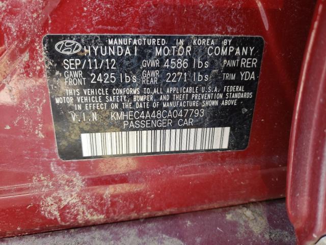 Photo 9 VIN: KMHEC4A48CA047793 - HYUNDAI SONATA HYB 