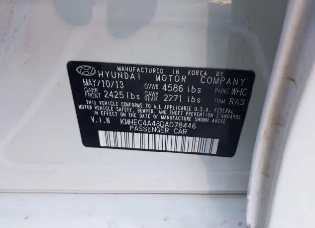 Photo 8 VIN: KMHEC4A48DA078446 - HYUNDAI SONATA HYBRID 