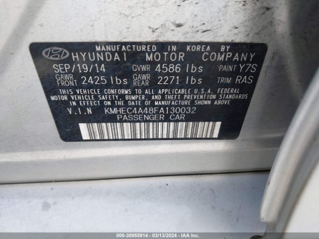 Photo 8 VIN: KMHEC4A48FA130032 - HYUNDAI SONATA HYBRID 