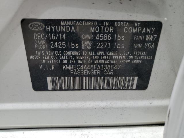 Photo 12 VIN: KMHEC4A48FA138647 - HYUNDAI SONATA 