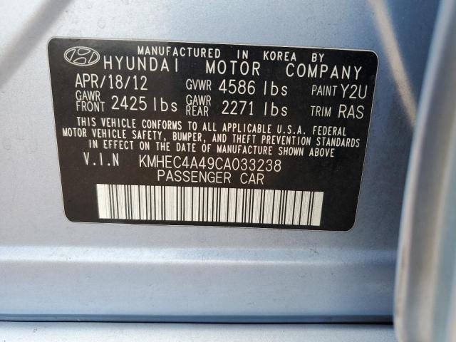 Photo 11 VIN: KMHEC4A49CA033238 - HYUNDAI SONATA HYB 