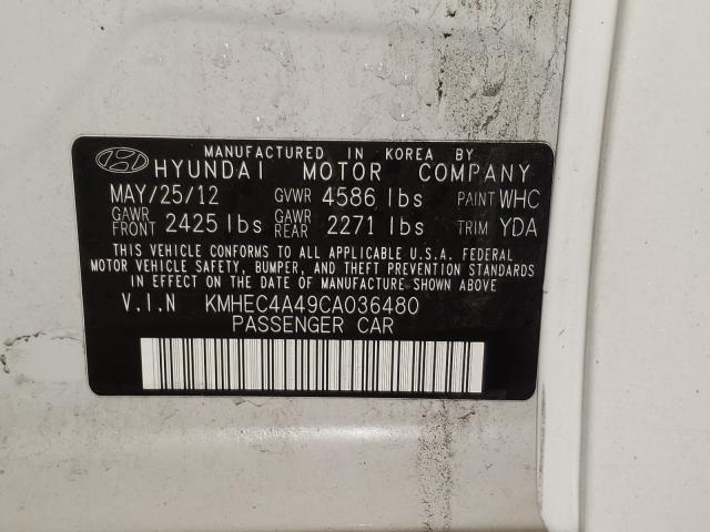 Photo 9 VIN: KMHEC4A49CA036480 - HYUNDAI SONATA HYB 