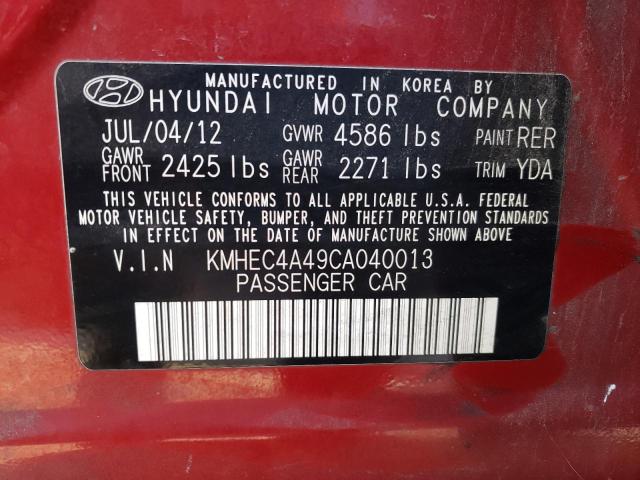 Photo 11 VIN: KMHEC4A49CA040013 - HYUNDAI SONATA HYB 