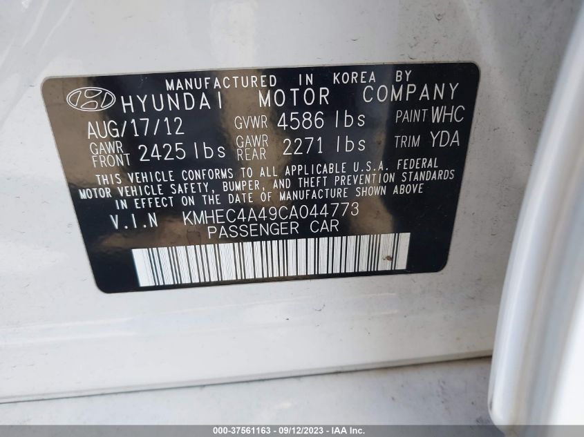 Photo 8 VIN: KMHEC4A49CA044773 - HYUNDAI SONATA 