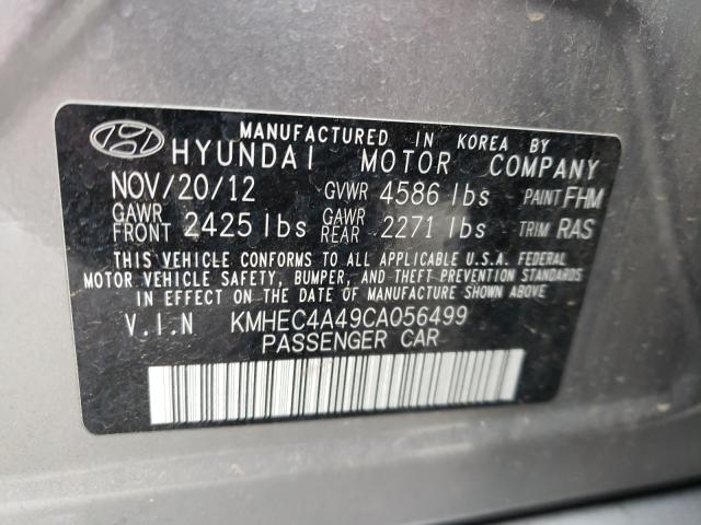 Photo 9 VIN: KMHEC4A49CA056499 - HYUNDAI SONATA HYB 