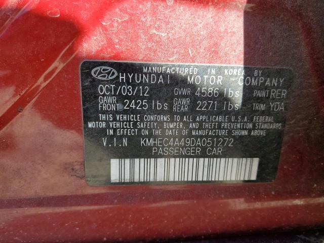 Photo 11 VIN: KMHEC4A49DA051272 - HYUNDAI SONATA HYB 