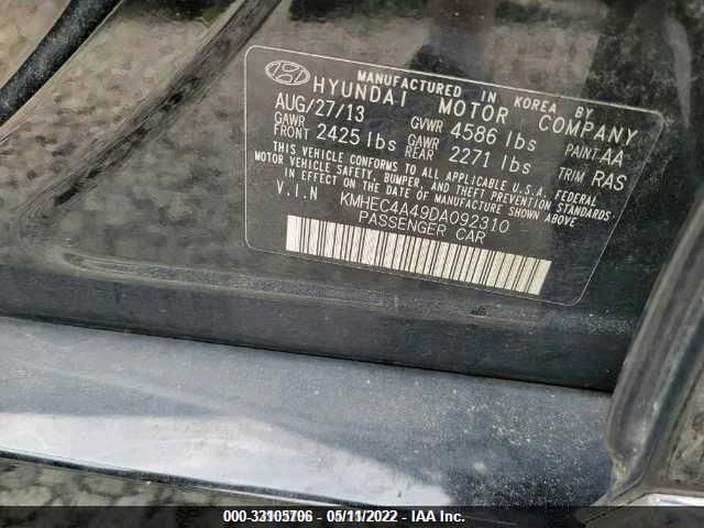 Photo 8 VIN: KMHEC4A49DA092310 - HYUNDAI SONATA HYBRID 